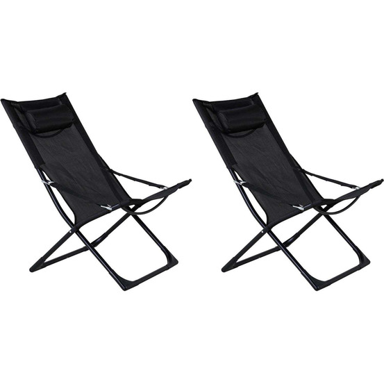 Fauteuil relax de jardin pliant seville (lot de 2)