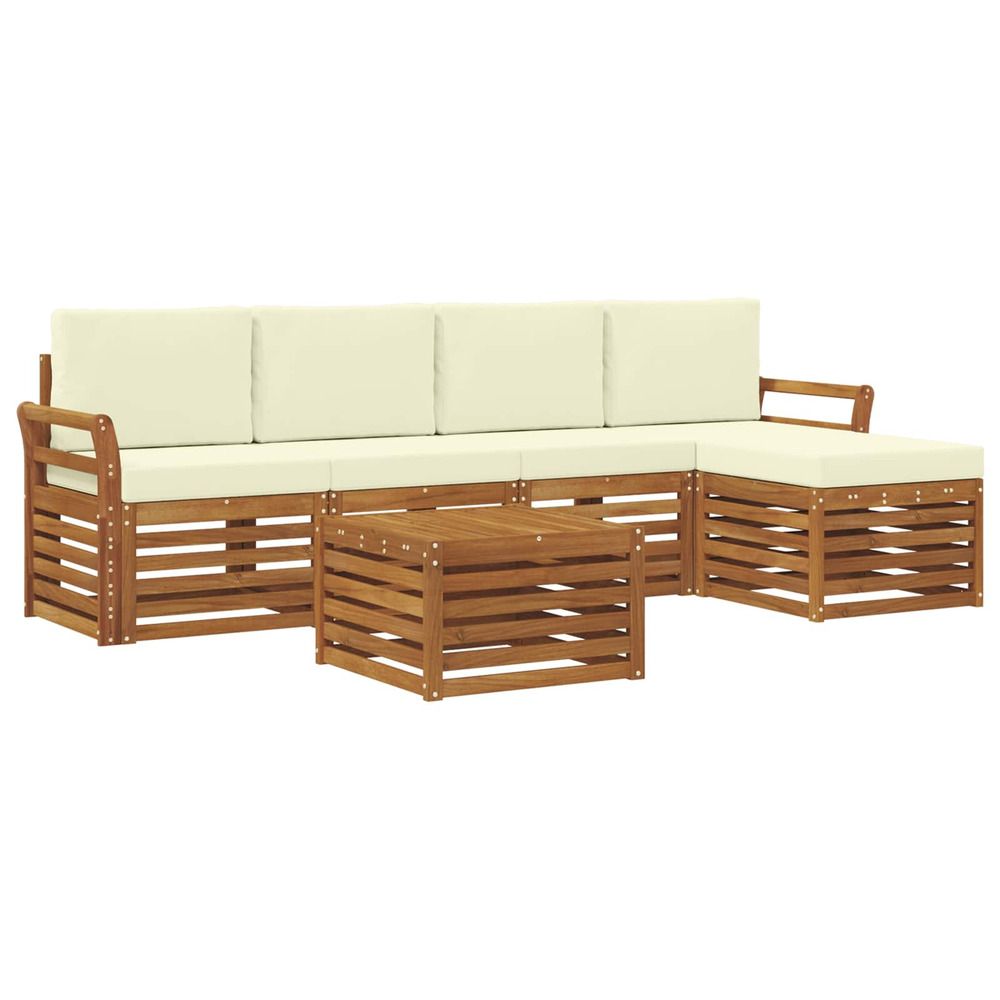 Ensemble de canapés d'extérieur 6 pc naturel et crème