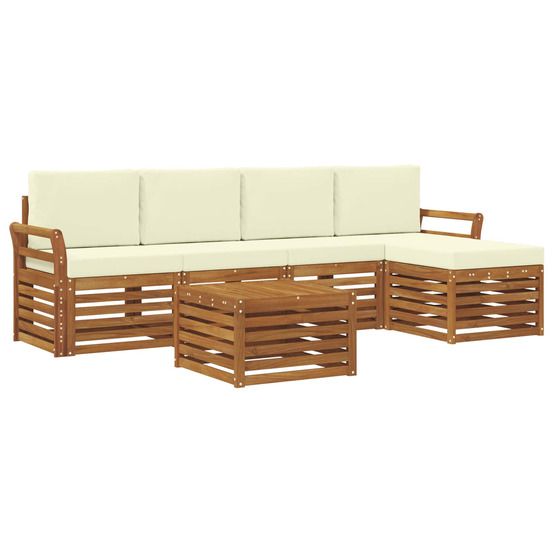 Ensemble de canapés d'extérieur 6 pc naturel et crème