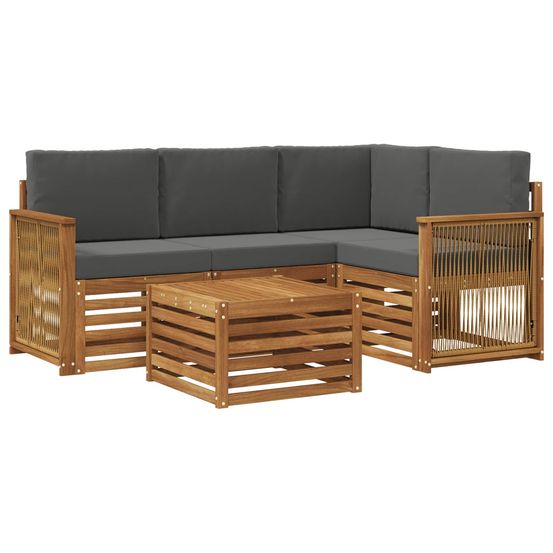 Ensemble de canapés d'extérieur 5 pc naturel et anthracite