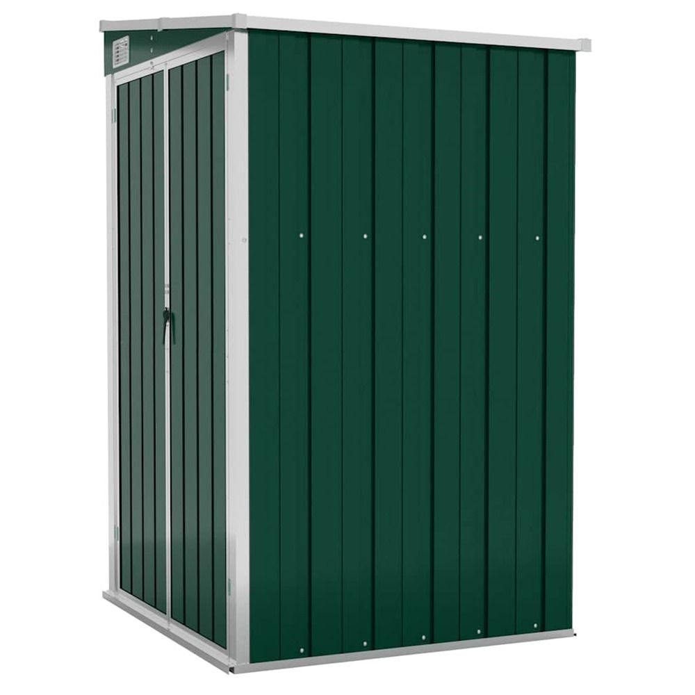 Remise de jardin murale vert 118x100x178 cm métal galvanisé
