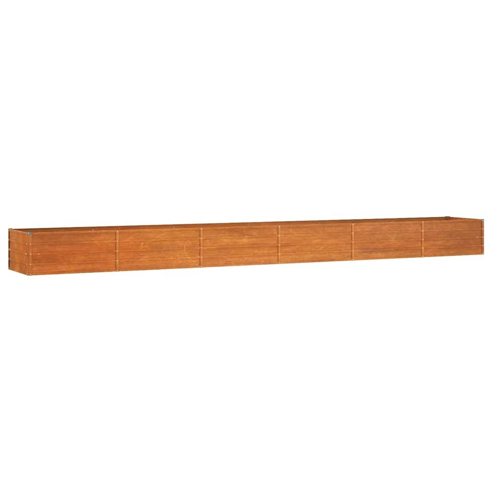 Lit surélevé de jardin rouillé 600x80x45 cm acier corten