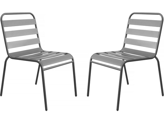 Lot de 2 chaises de jardin en métal empilables