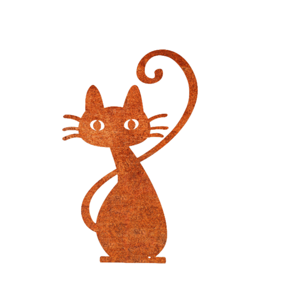 Déco jardin : chat simone métal - acier brut poli 45 cm