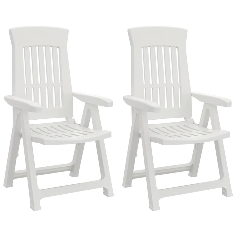 Chaises inclinables de jardin lot de 2 blanc pp