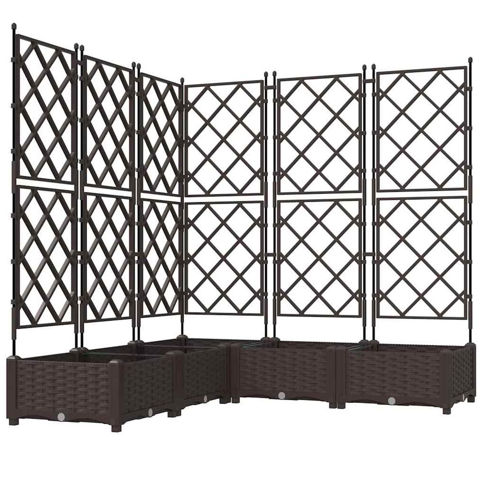 Cache-pot de jardin 5 pc marron 120 x 120 x 125,5 cm pp