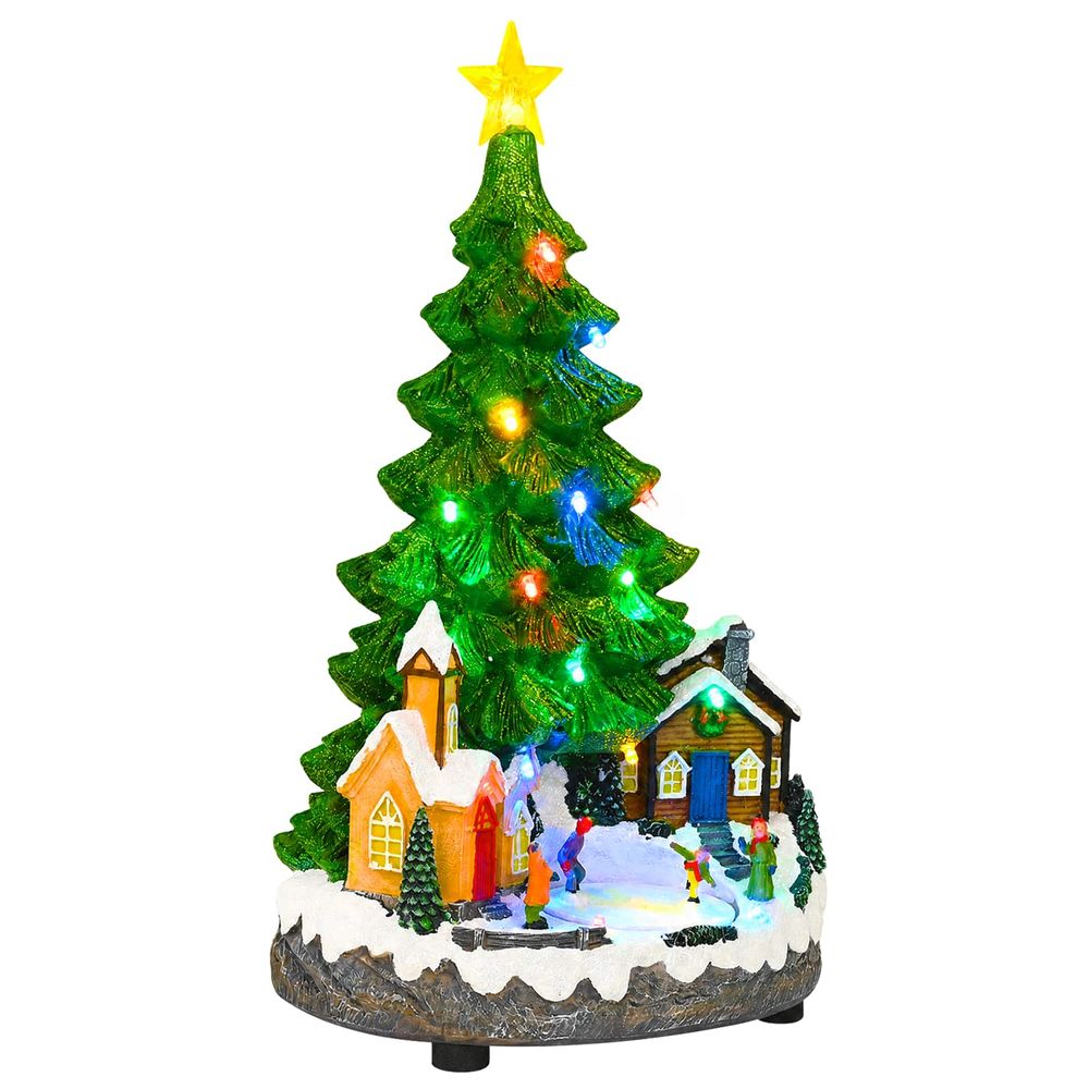 Sapin de noël musical salo 16 x 15 x 27,5 cm résine vert