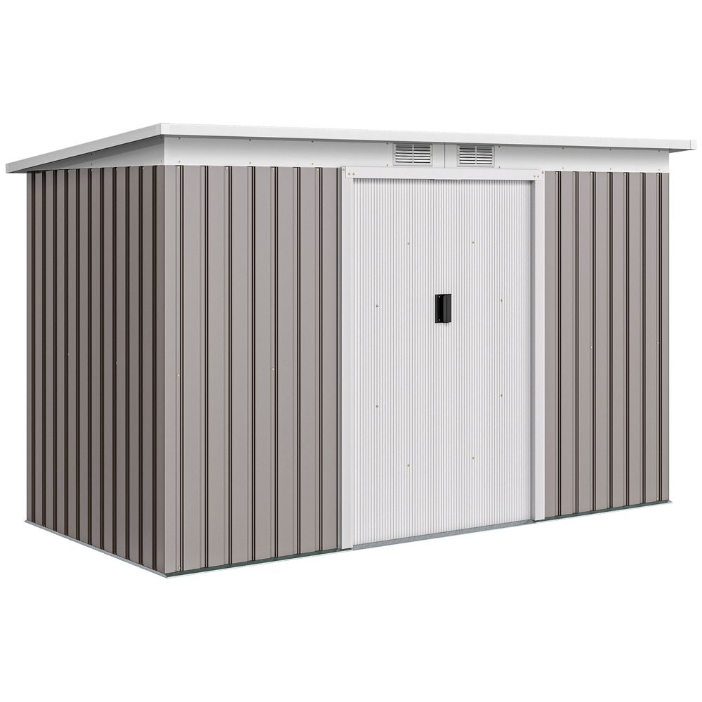 Abri de jardin acier galvanisé aménagement extérieur rangement outils 280x130cm gris clair - comfortxl outdoor living