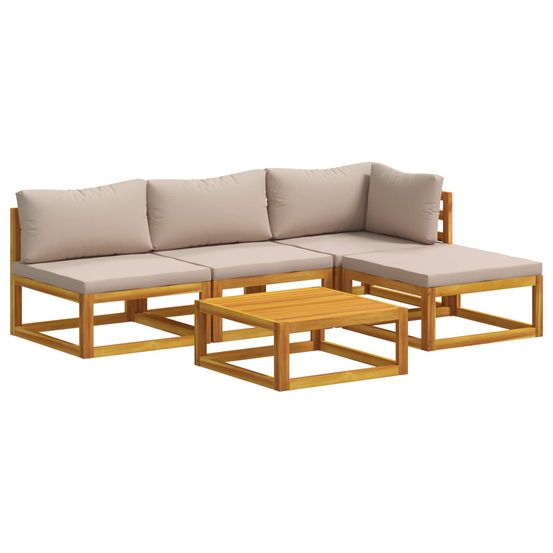 Ensemble de canapés 5 pc naturel bois d'acacia massif