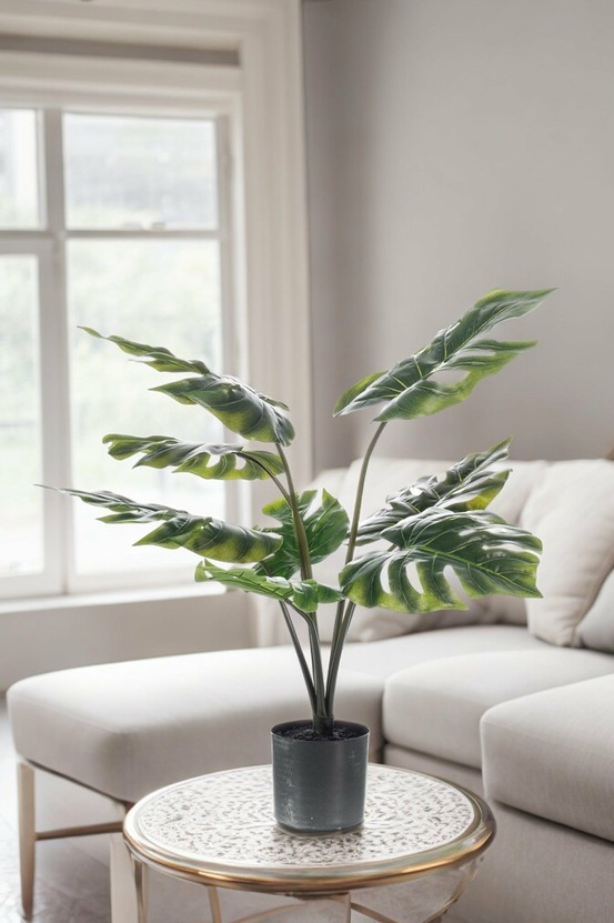 Monstera deliciosa plante artificielle - h110cm, ø13cm