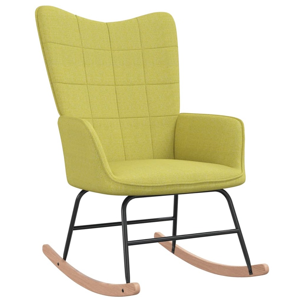 Chaise à bascule vert tissu