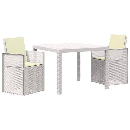 Ensemble de salle à manger pour jardin 3 pc blanc et crème pp