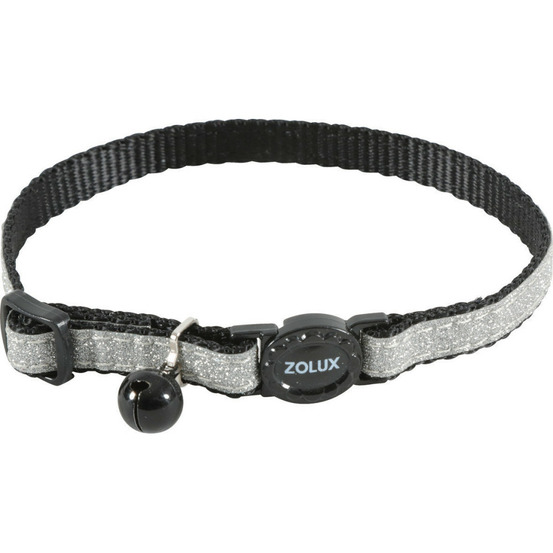 Collier shiny nylon réglable de 17 à 30 cm, noir pour chat