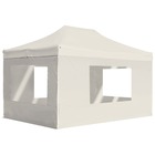 Tente de réception pliable avec parois aluminium 4,5x3 m crème