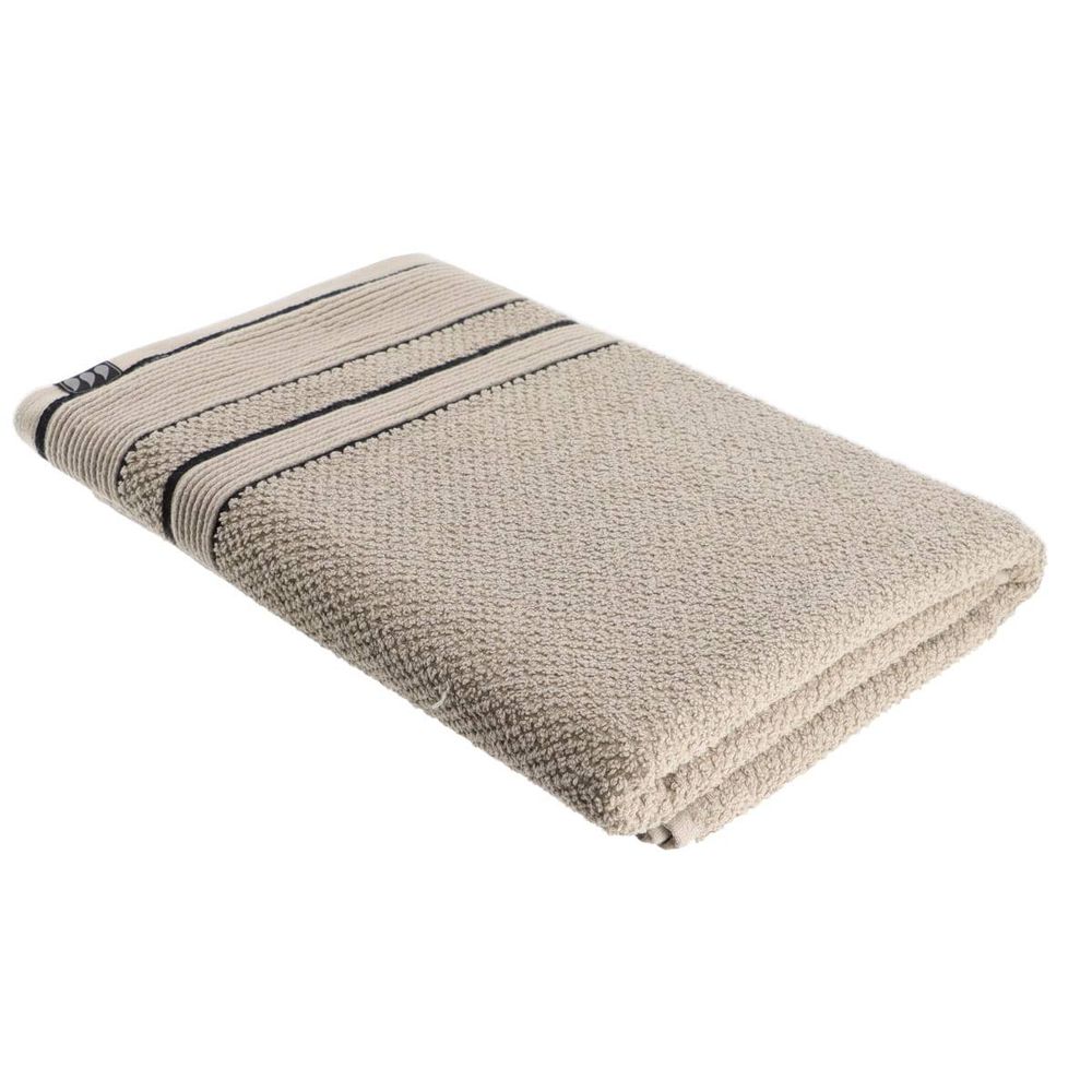 Serviette de bain 70x130 cm 100% coton - ficelle/noir