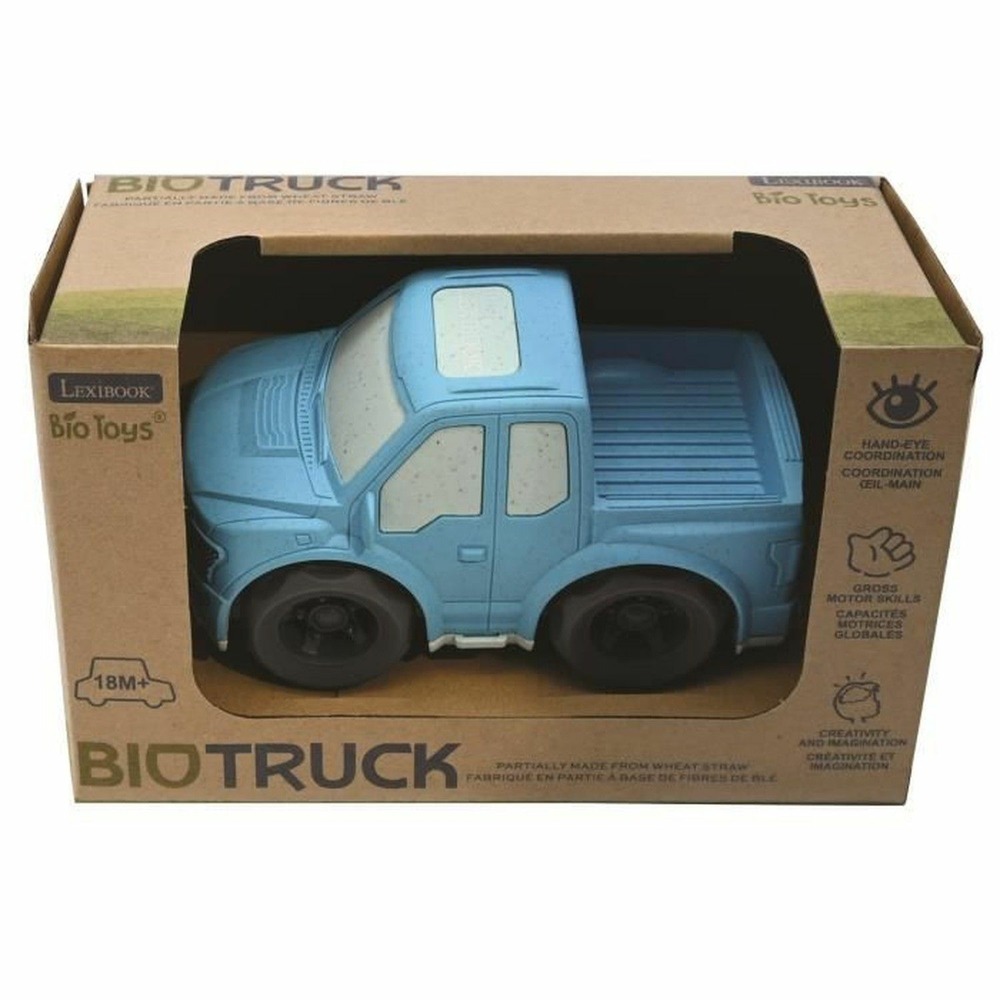 Petite voiture pick-up bleu - fibres de blé recyclables pour bébé de 18 mois et plus