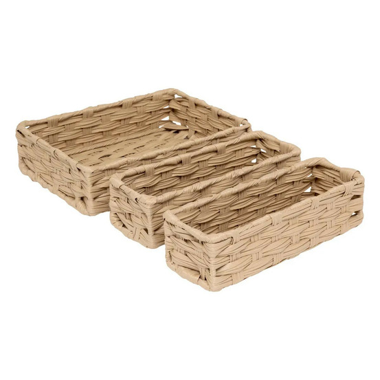 Lot de 3 paniers de rangement bas