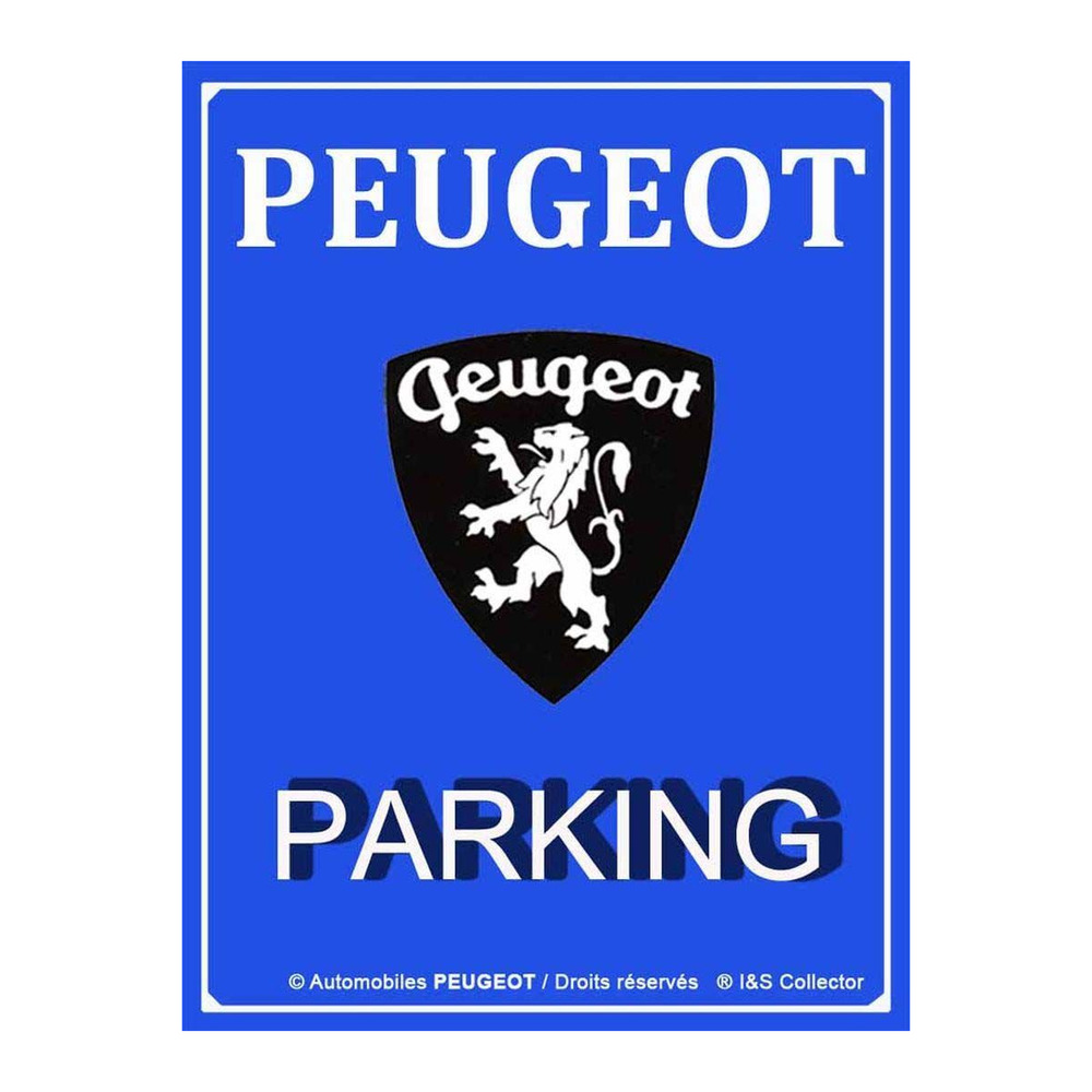 Plaque décorative en métal en relief 40 x 30 cm peugeot parking