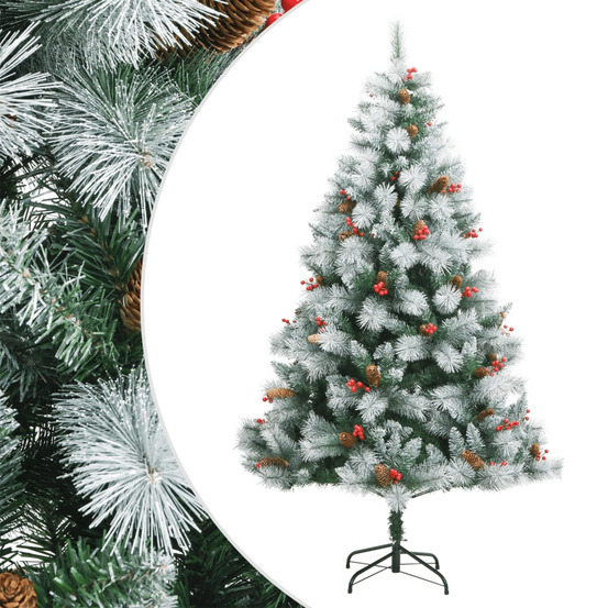 Sapin de noël artificiel avec pommes de pin et baies 210 cm