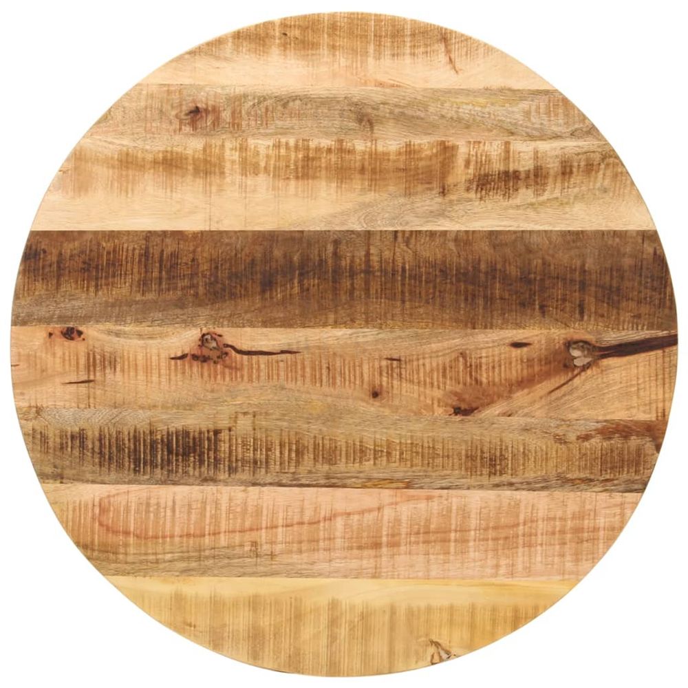 Dessus de table ø 90x3,8 cm rond bois massif de manguier brut