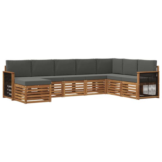 Ensemble de canapés d'extérieur 6 pc naturel et anthracite