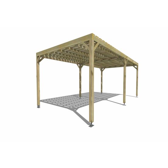 Pergola bois • 6m x 3m • indépendante • sens largeur • platelage bois • livraison comprise