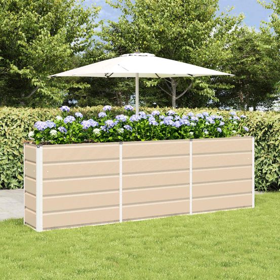 Très grande jardinière haute en acier 240x40x75 cm pour jardin balcon