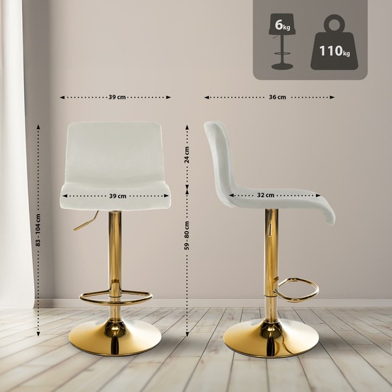 Tabouret de bar hoover velours g