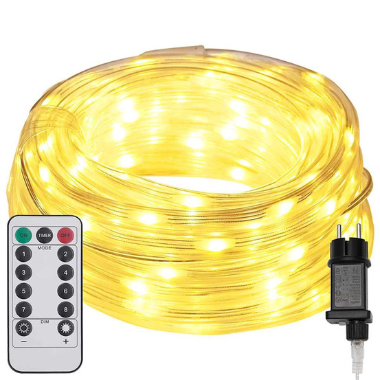 Lumière en corde avec 1200 led blanc chaud 50 m pvc