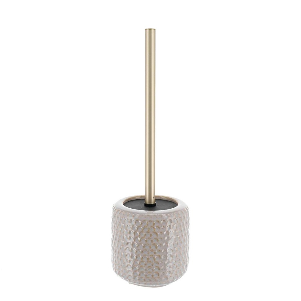 Brosse wc gres laque facon ecaille - beige
