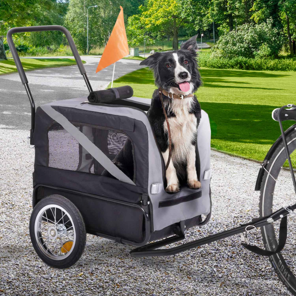 Remorque à vélo pour chien tilly avec réflecteurs 128 x 52 x 102 cm pour animaux de compagnie
