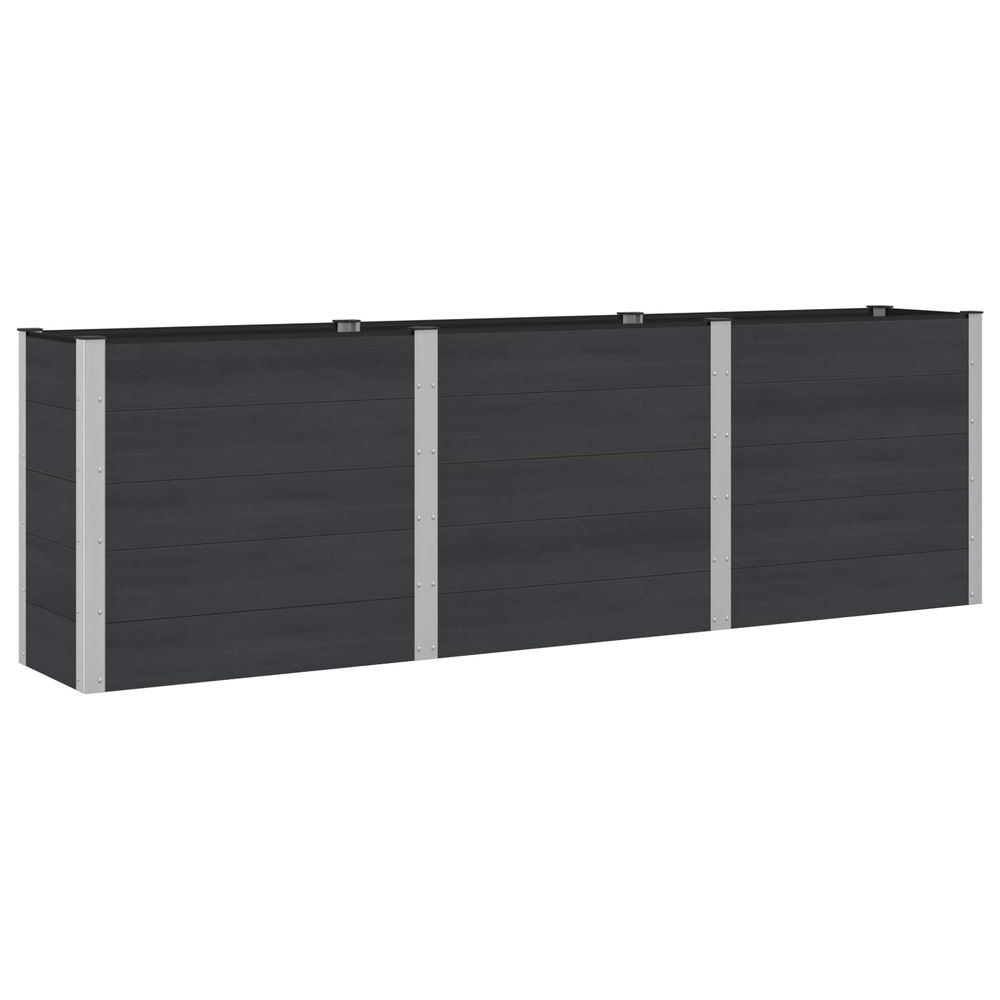 Jardinière surélevée noir 300 x 50 x 91 cm wpc et aluminium