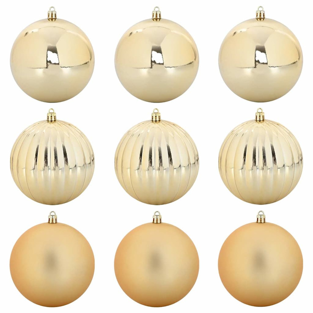 Ensemble de boules de noël 9 pcs doré plastique