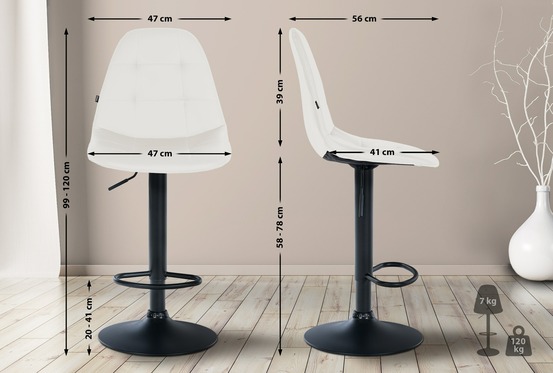 Tabouret de bar elmore simili cuir b