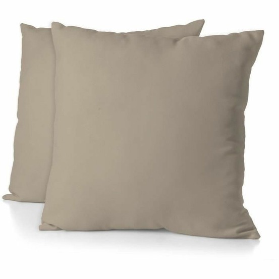 2 taies d'oreiller microfibre 82 g - 63 x 63 cm - beige