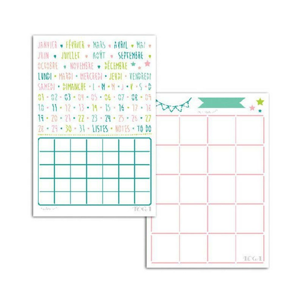 Pochoirs pour bullet agenda - mois