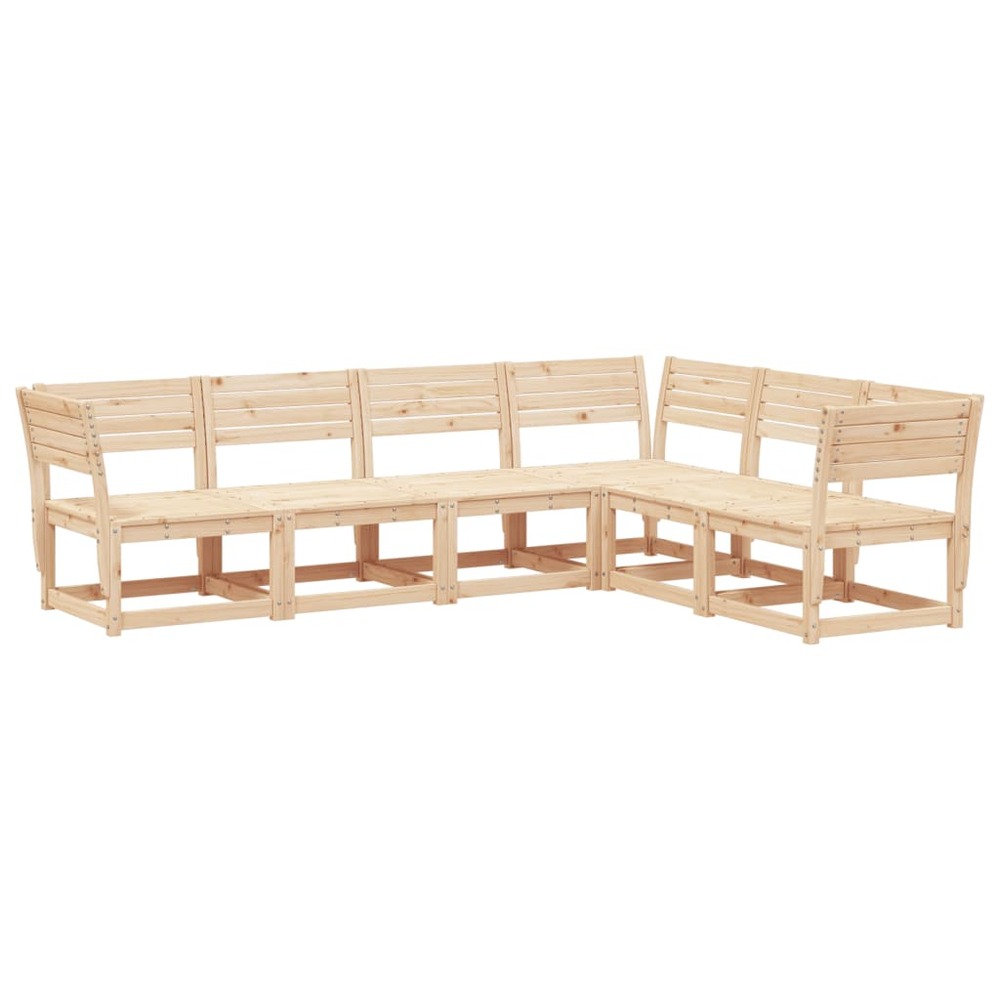 Salon de jardin 6 pcs bois de pin massif