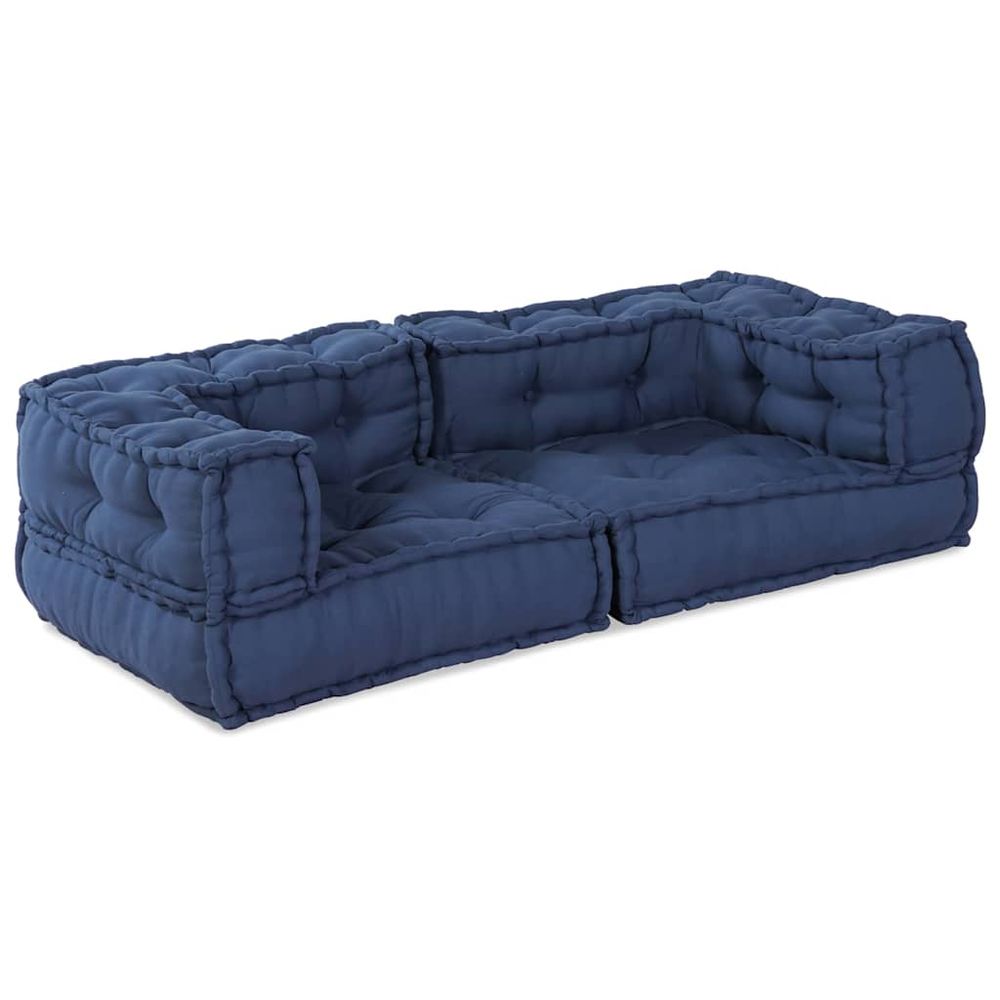 Unité de canapé modulaire 3 pc tissu indigo 140 x 70 x 36 cm