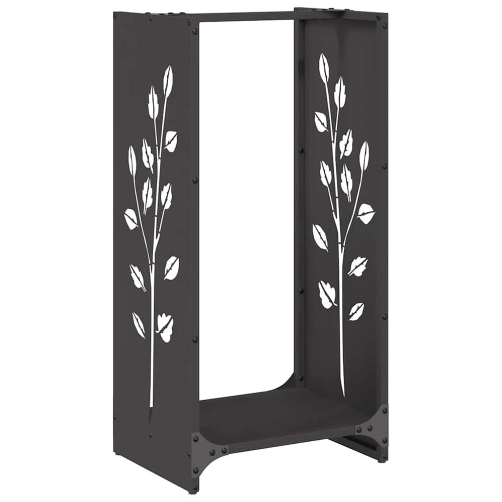 Portant de bois chauffage noir 40x30x80 cm