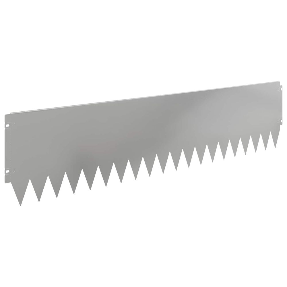 Bordure de pelouse 10 pc 103 x 25 cm acier argenté