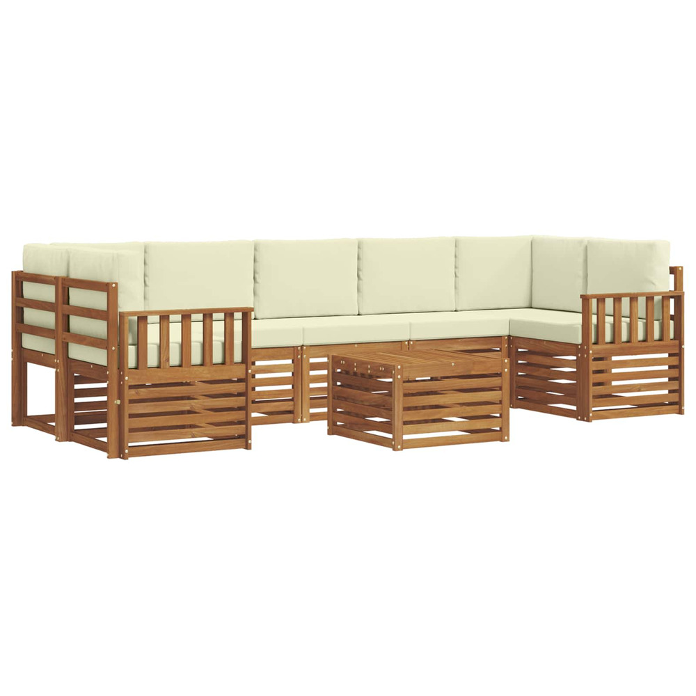 Ensembles de canapés avec coussin 8 pcs naturel et crème