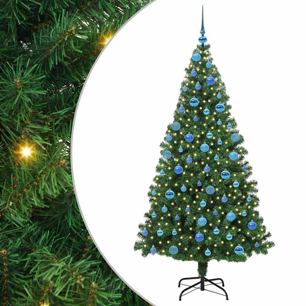 Sapin de noël artificiel vert 180 cm pvc, acier et plastique