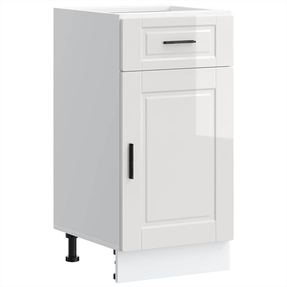 Armoire de cuisine porto blanc brillant bois ingénierie