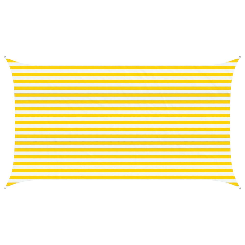 Voile d'ombre jaune et blanc 2,5 x 4,5 m 100 % polyester oxford