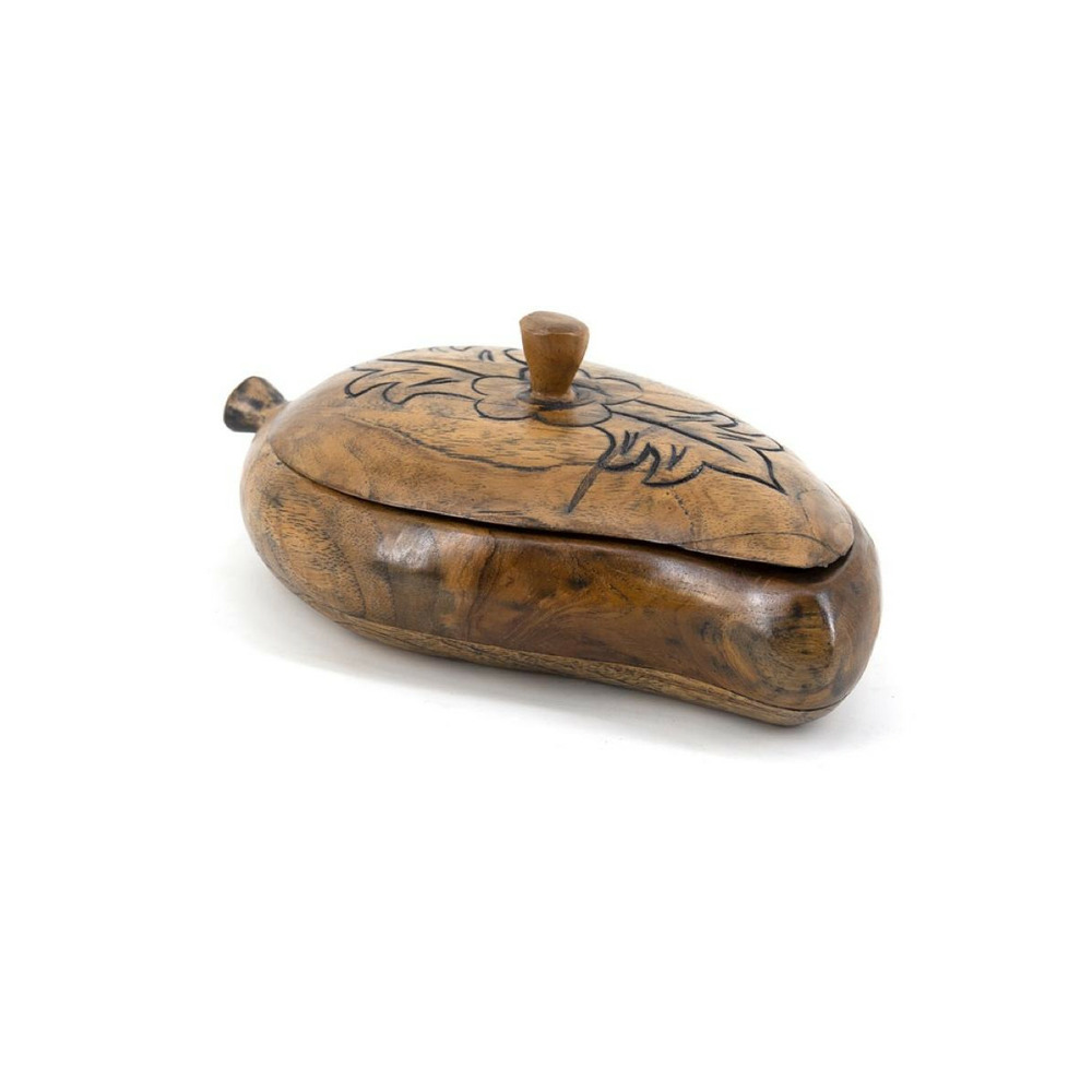 Boite bois marron - décoration d'autrefois