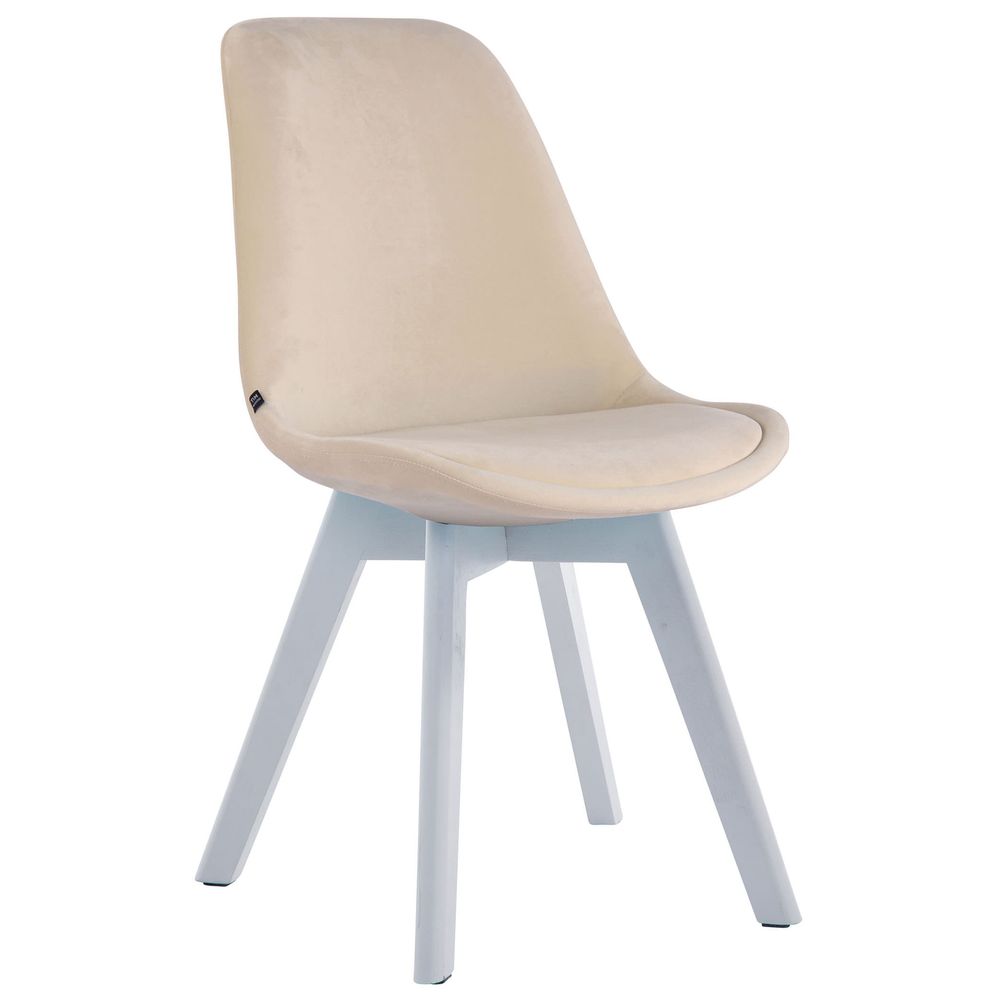 Chaise visiteur borneo v2 velours blanc