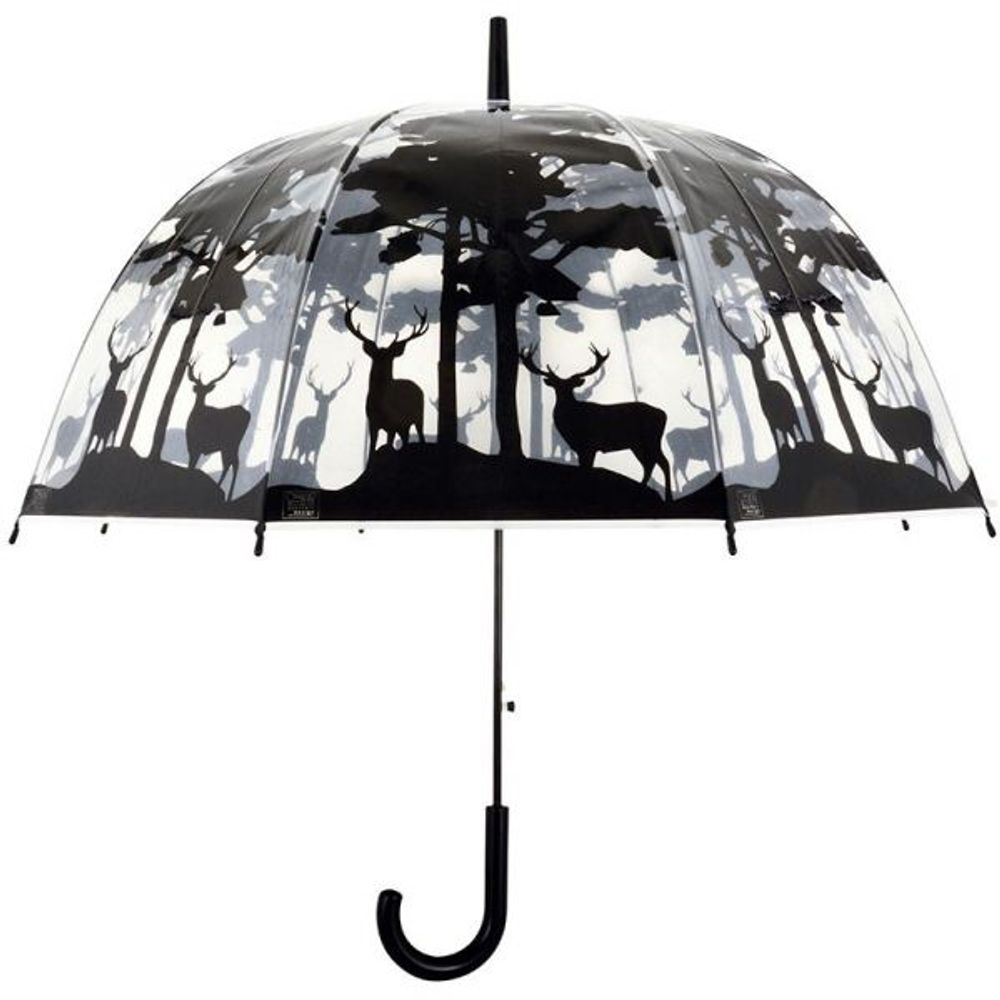 Parapluie transparent noir forêt