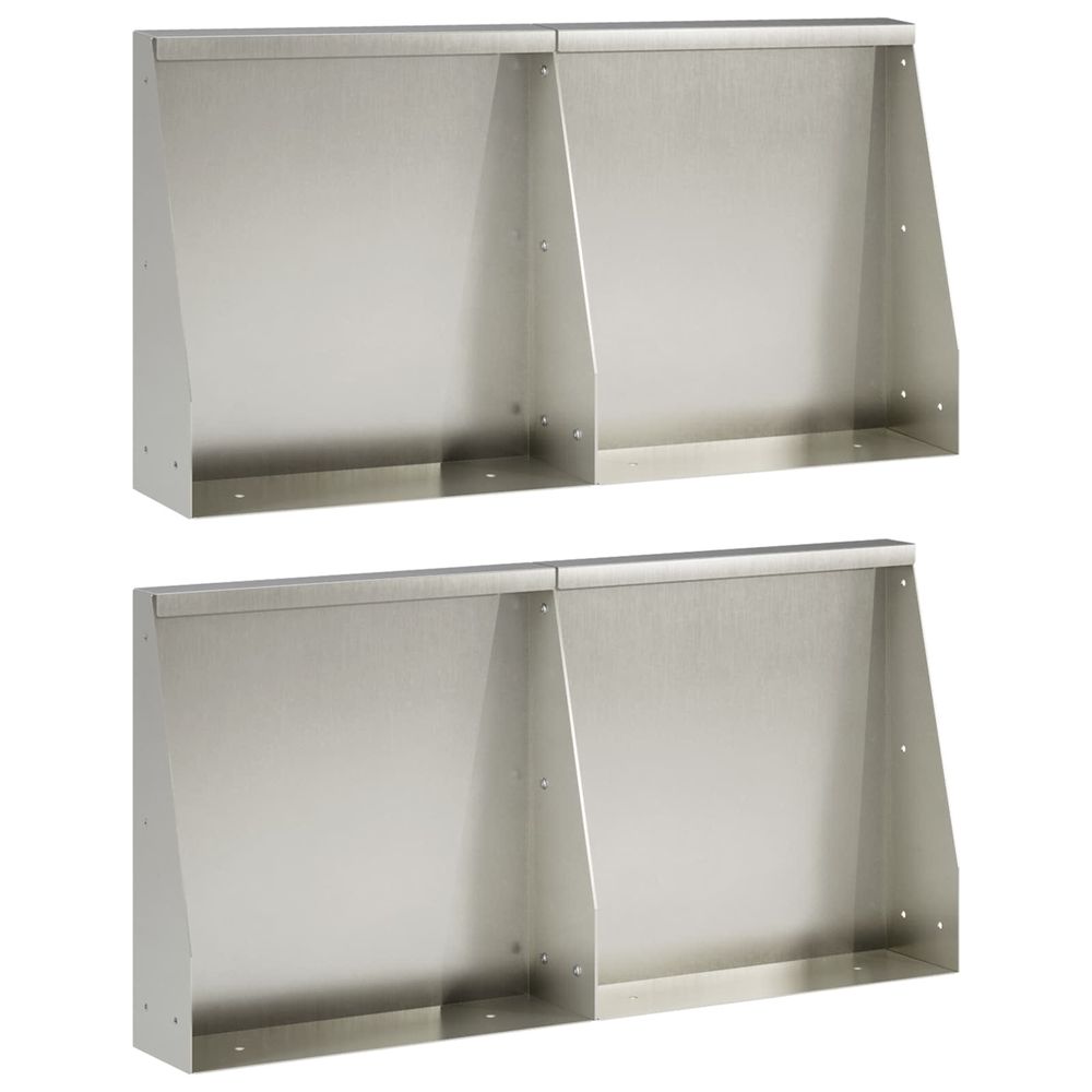Mur de soutènement 4 pc 40 x 12 x 50 cm acier inoxydable