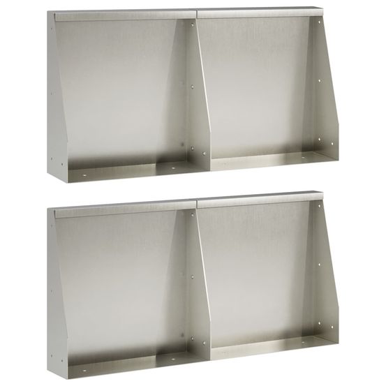 Mur de soutènement 4 pc 40 x 12 x 50 cm acier inoxydable