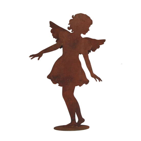 Personnage ange métal rouillé h.104 cm : déco jardin - rouille